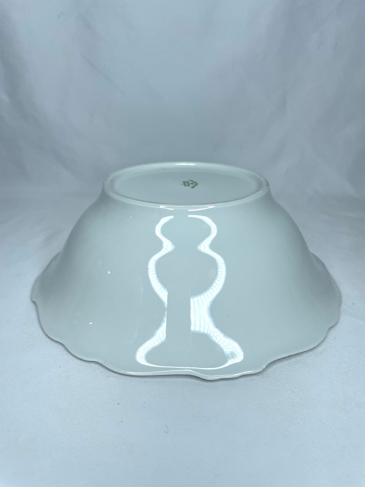 Johann Haviland Flower Splendor Bavaria Germany Platinum Rimmed Serving Bowl