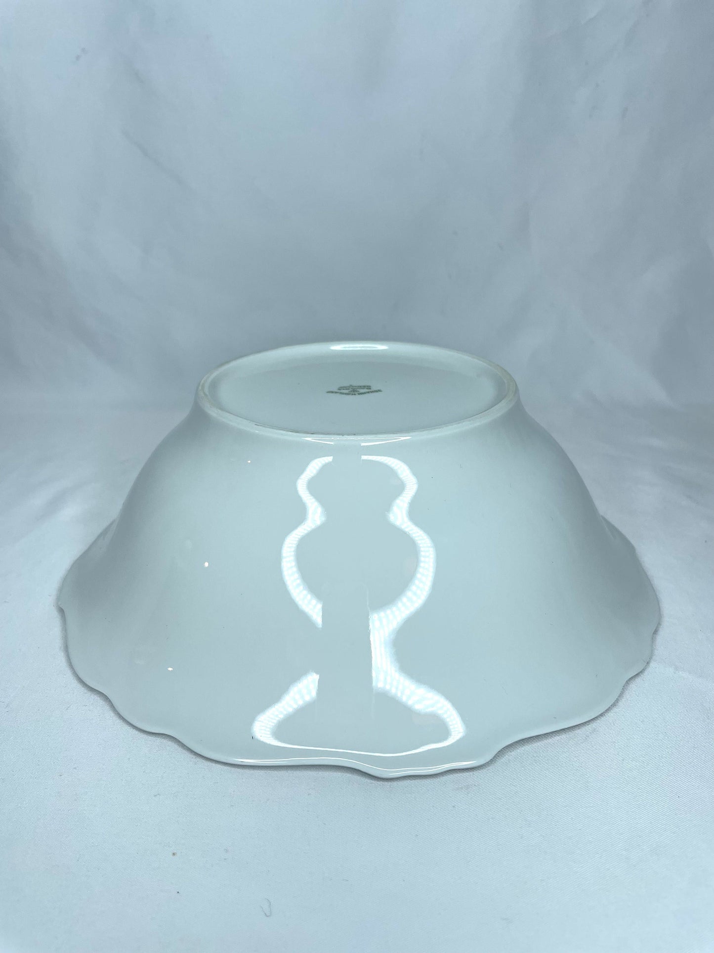 Johann Haviland Flower Splendor Bavaria Germany Platinum Rimmed Serving Bowl