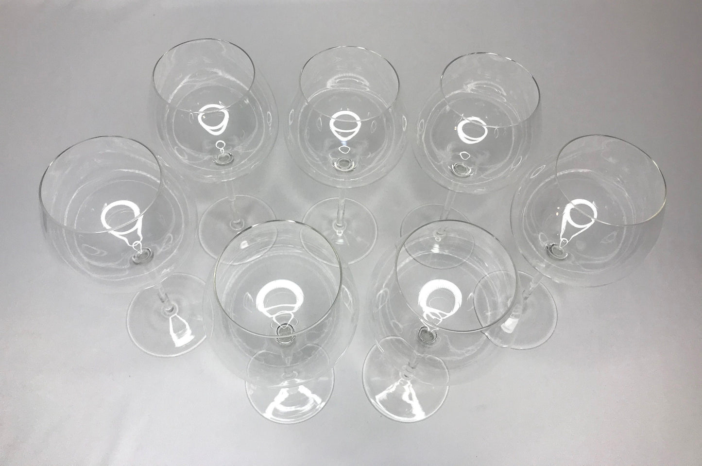 Set of 7 long stem goblet wine glass/water glass/juice glass