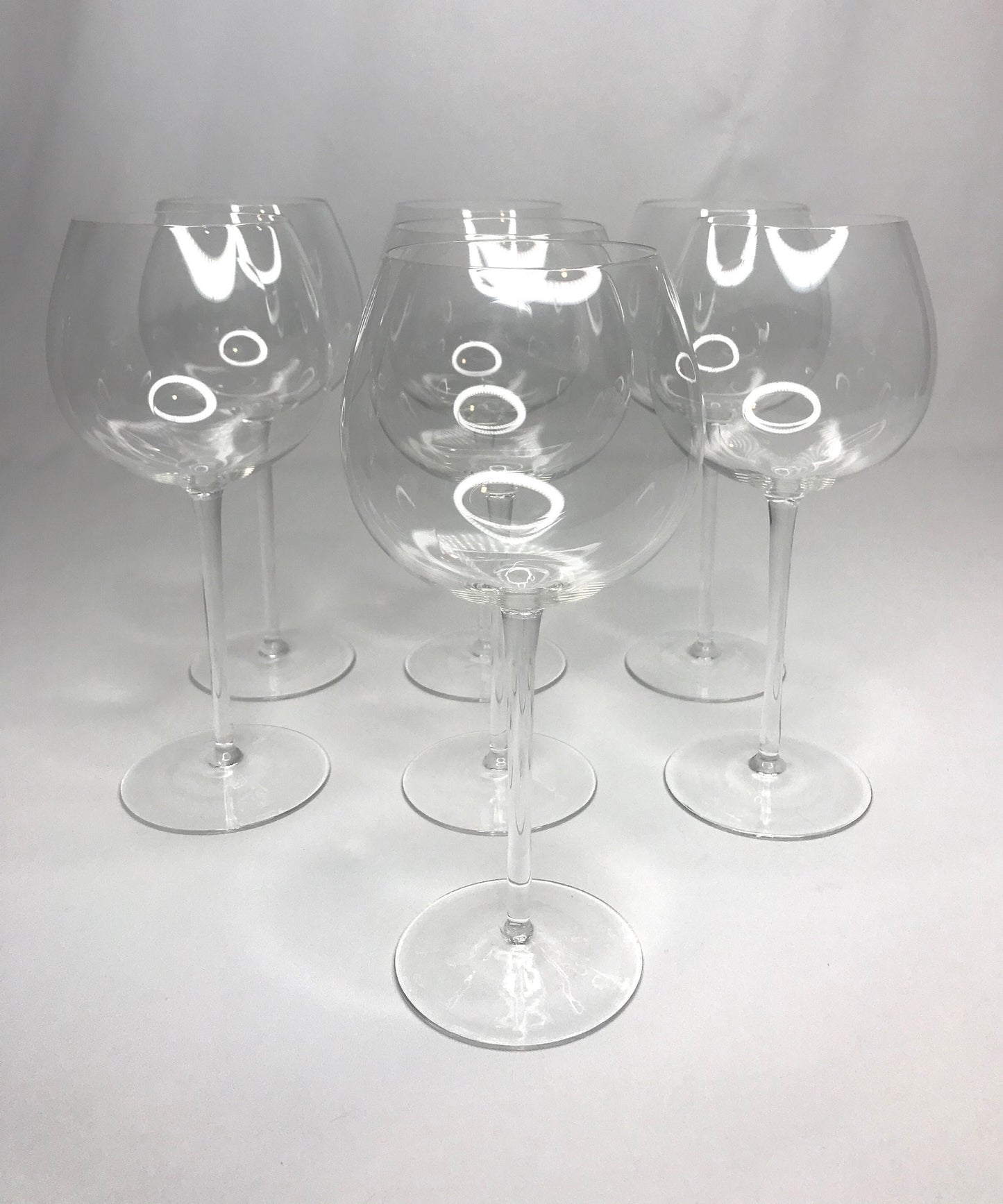 Set of 7 long stem goblet wine glass/water glass/juice glass