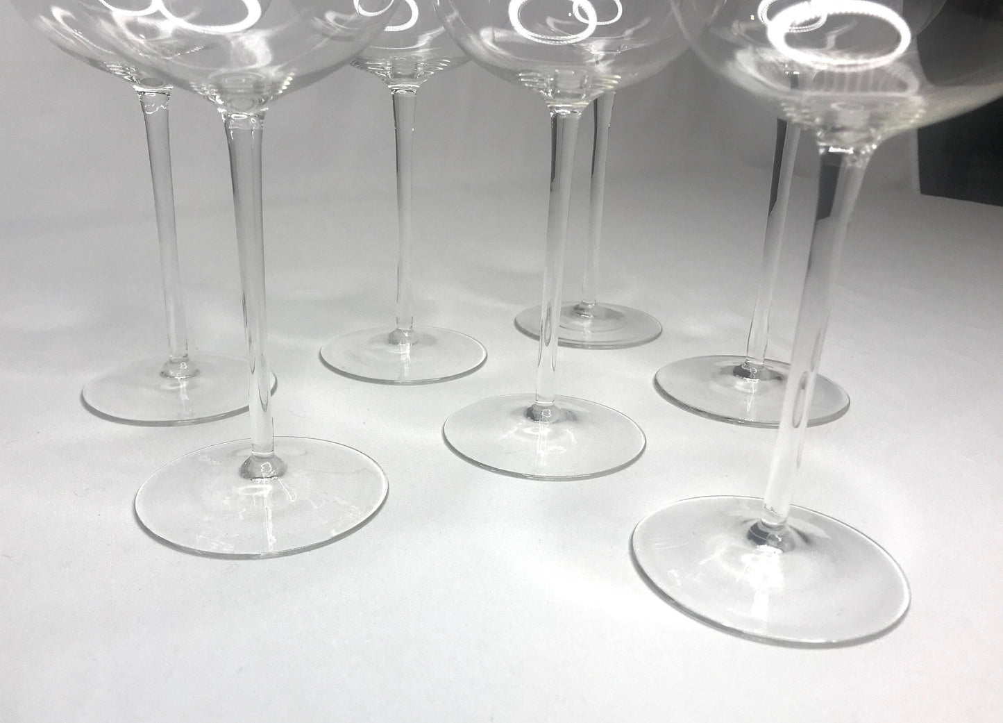 Set of 7 long stem goblet wine glass/water glass/juice glass
