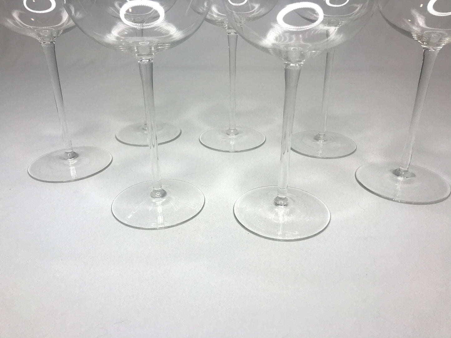 Set of 7 long stem goblet wine glass/water glass/juice glass