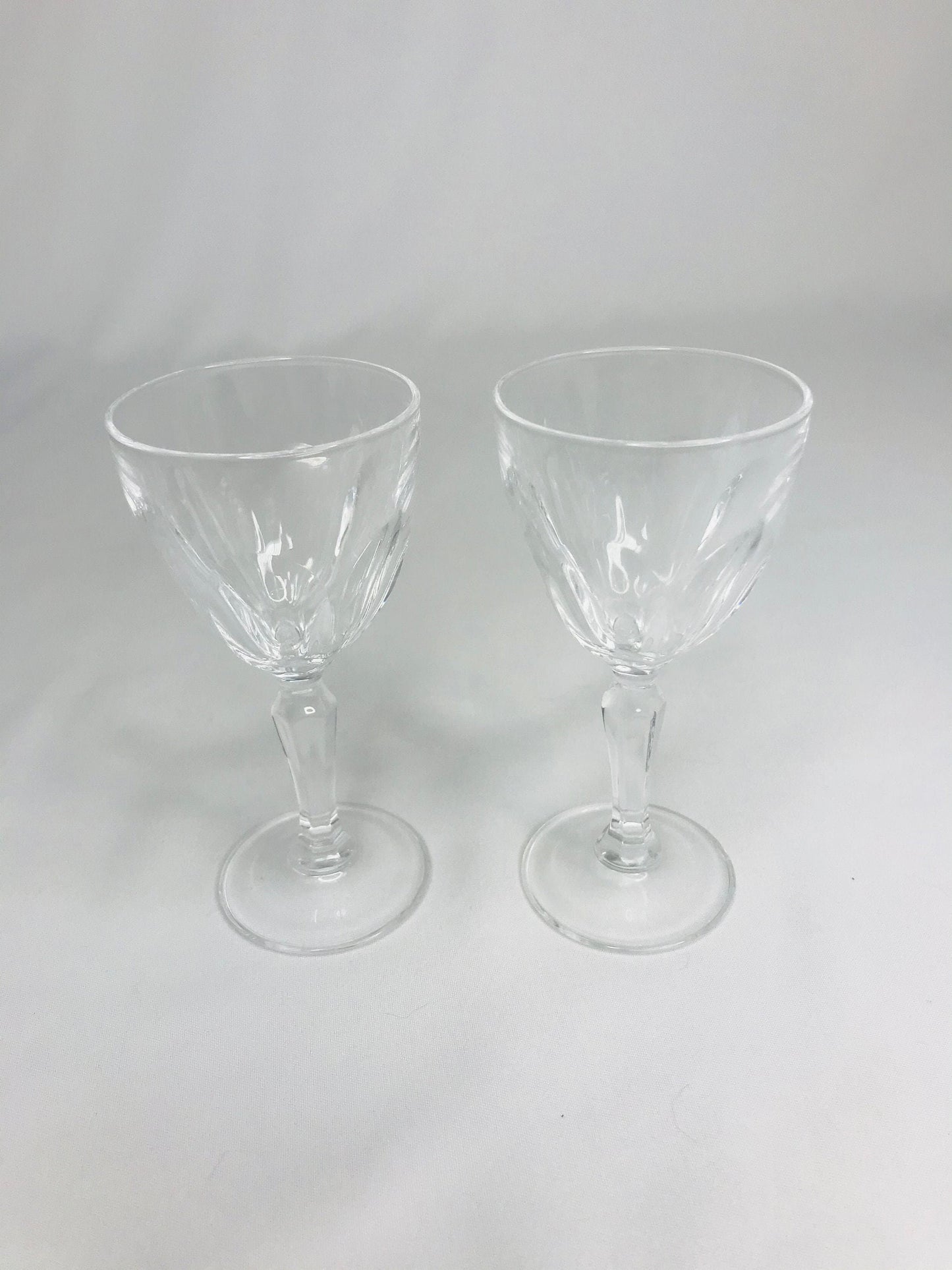 Set of 2 vintage stemmed shot/liquor glasses