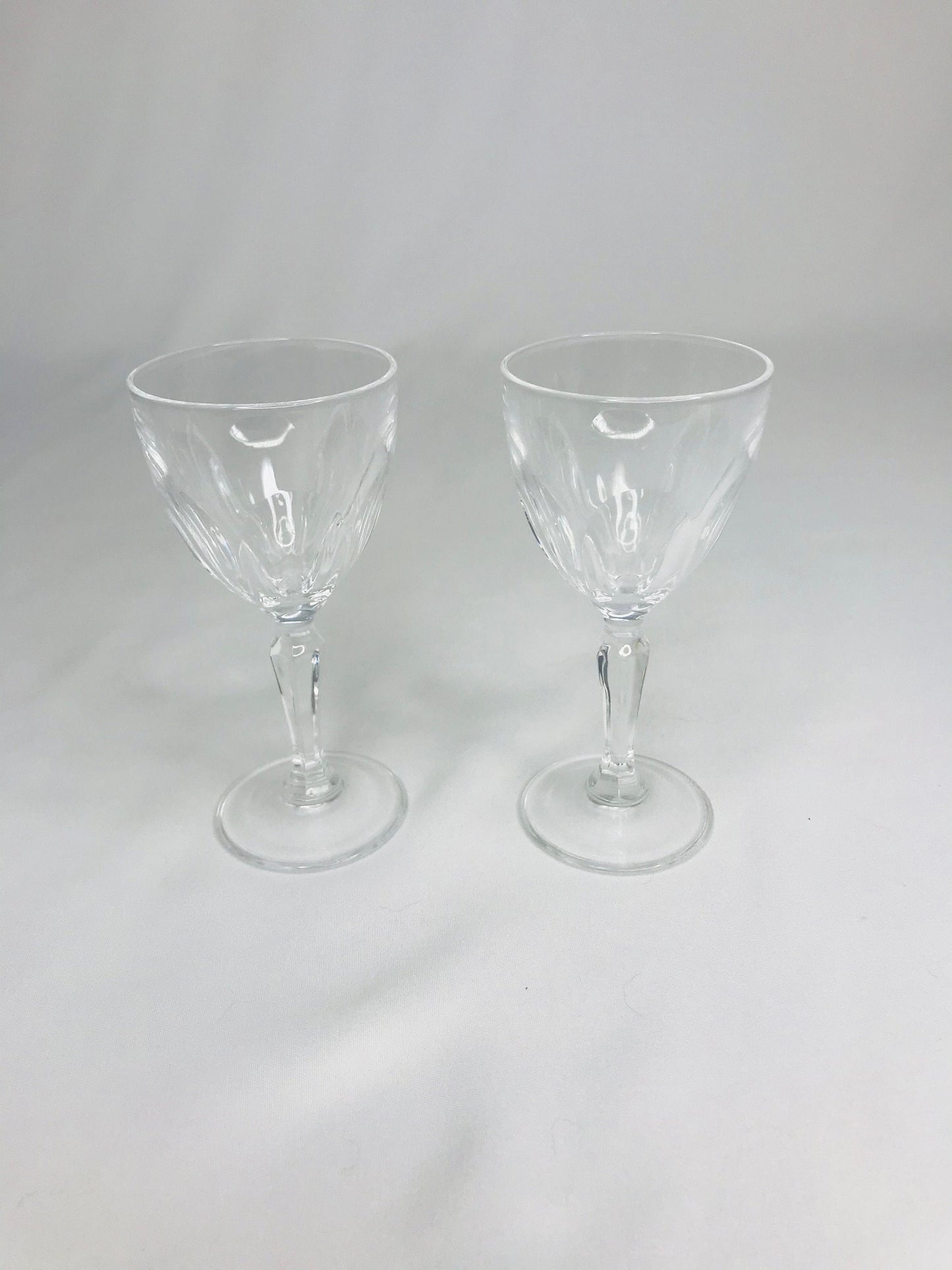 Set of 2 vintage stemmed shot/liquor glasses