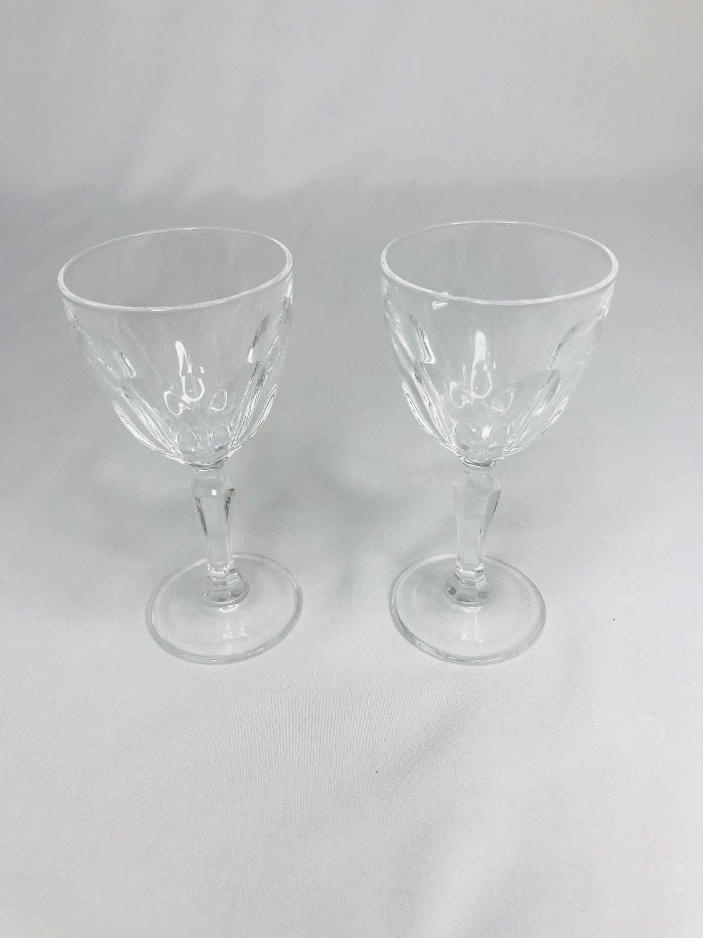 Set of 2 vintage stemmed shot/liquor glasses