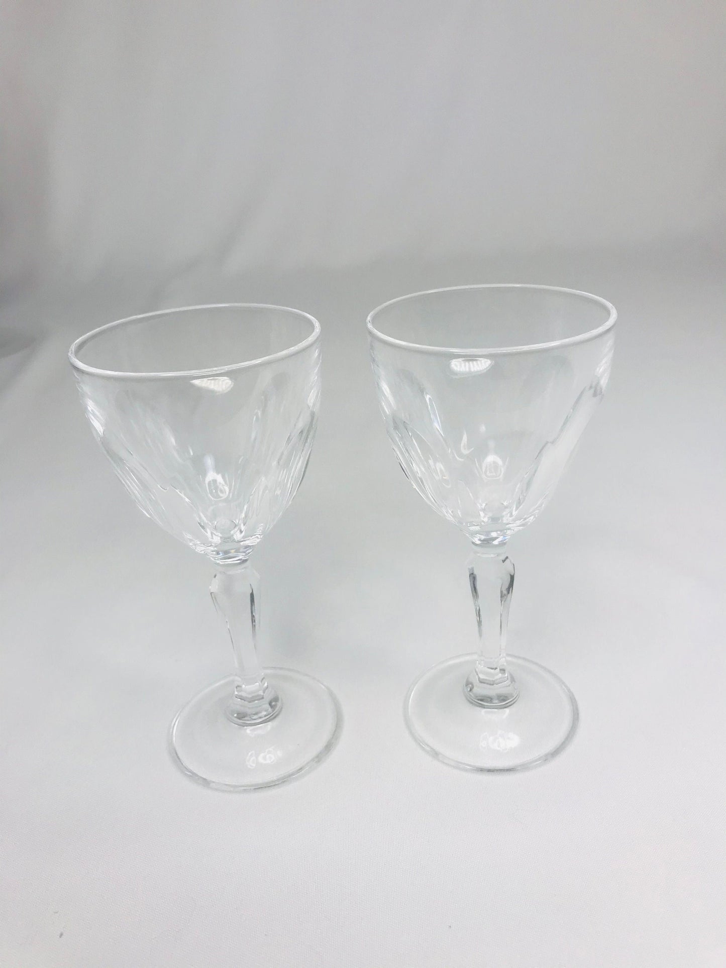 Set of 2 vintage stemmed shot/liquor glasses