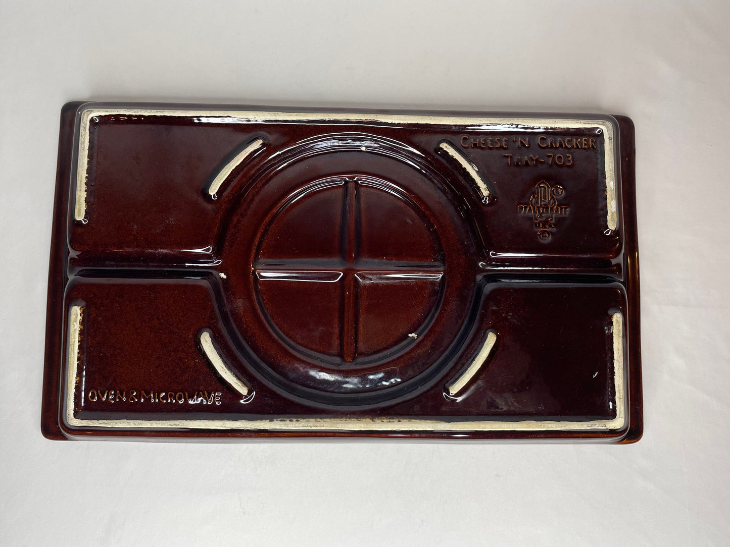 Pfaltzkraft Cheese ’N Cracker Dark Brown Serving Tray USA