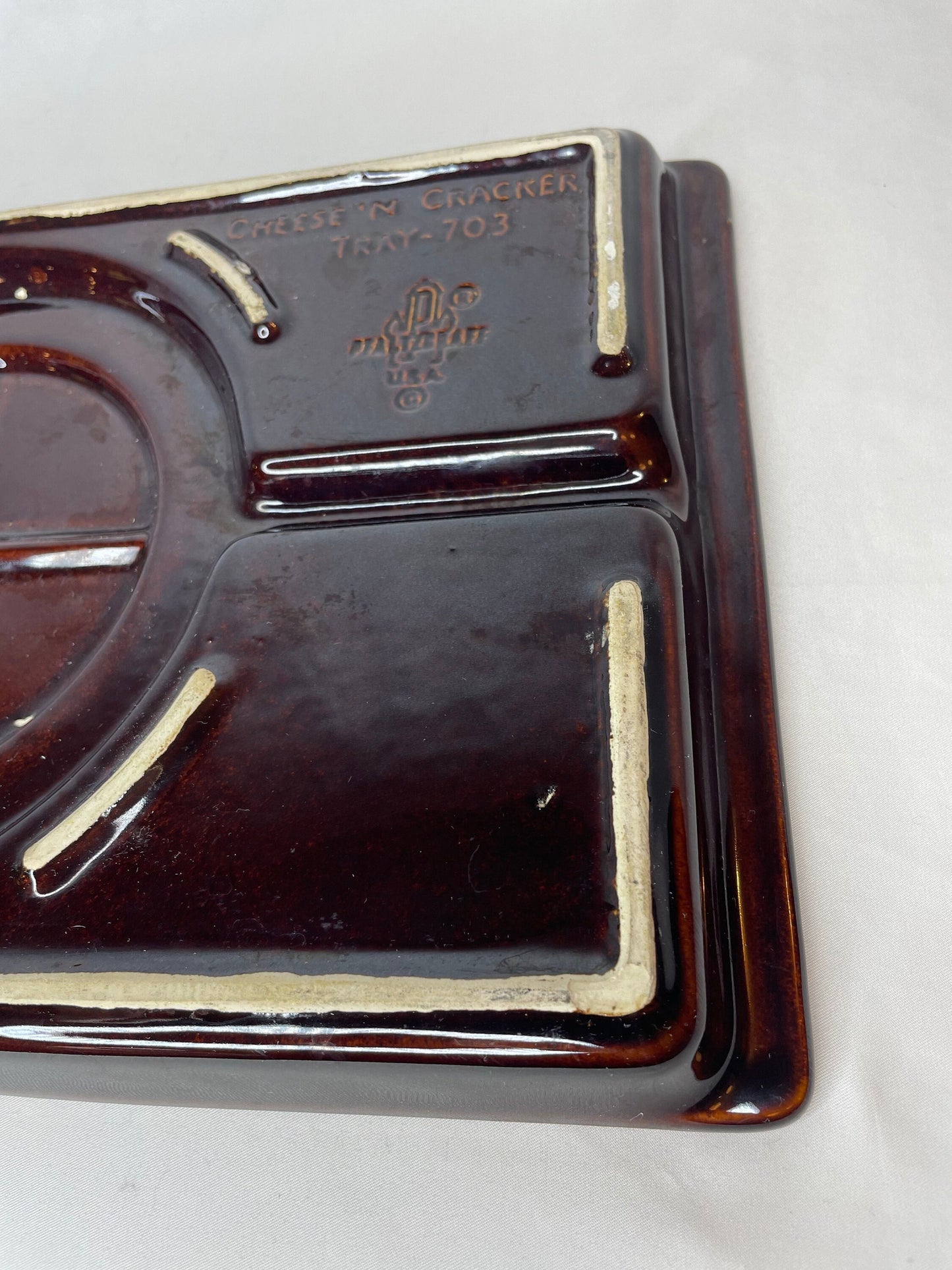 Pfaltzkraft Cheese ’N Cracker Dark Brown Serving Tray USA