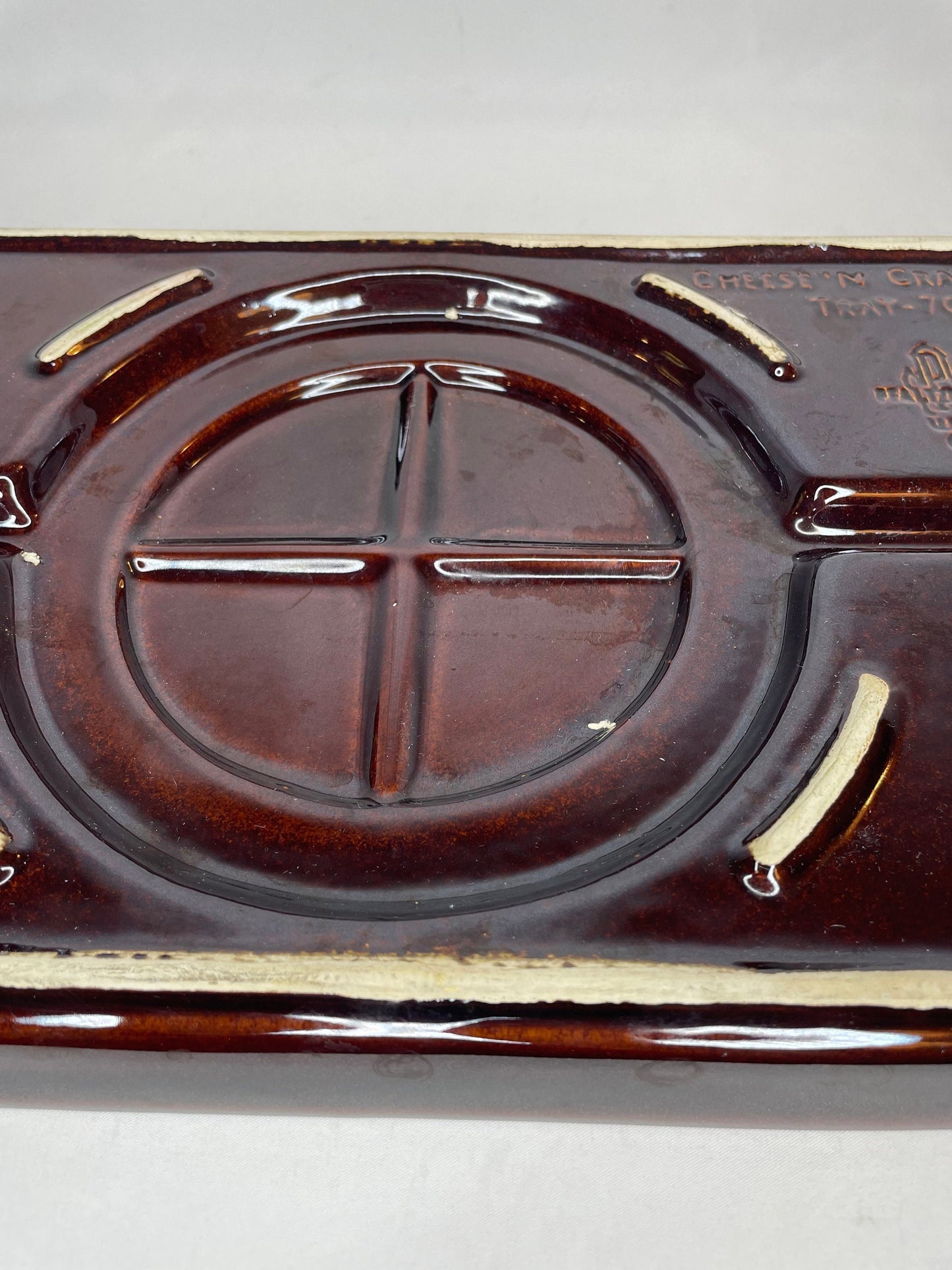 Pfaltzkraft Cheese ’N Cracker Dark Brown Serving Tray USA