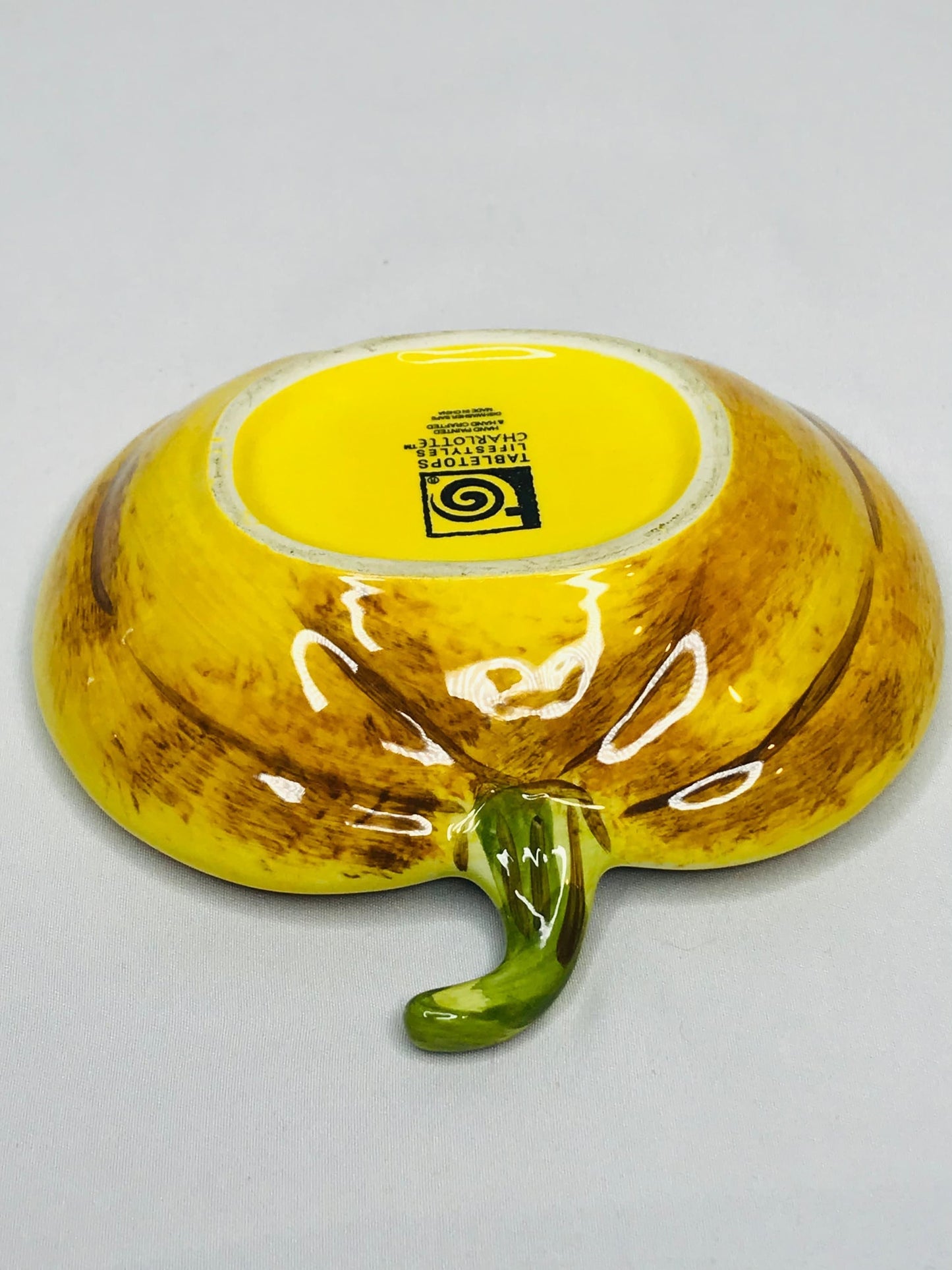 Tabletops lifetsyles charlotte hand painted pumpkin dish