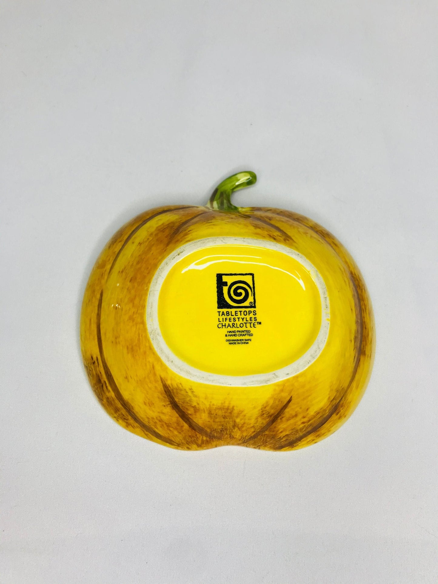 Tabletops lifetsyles charlotte hand painted pumpkin dish