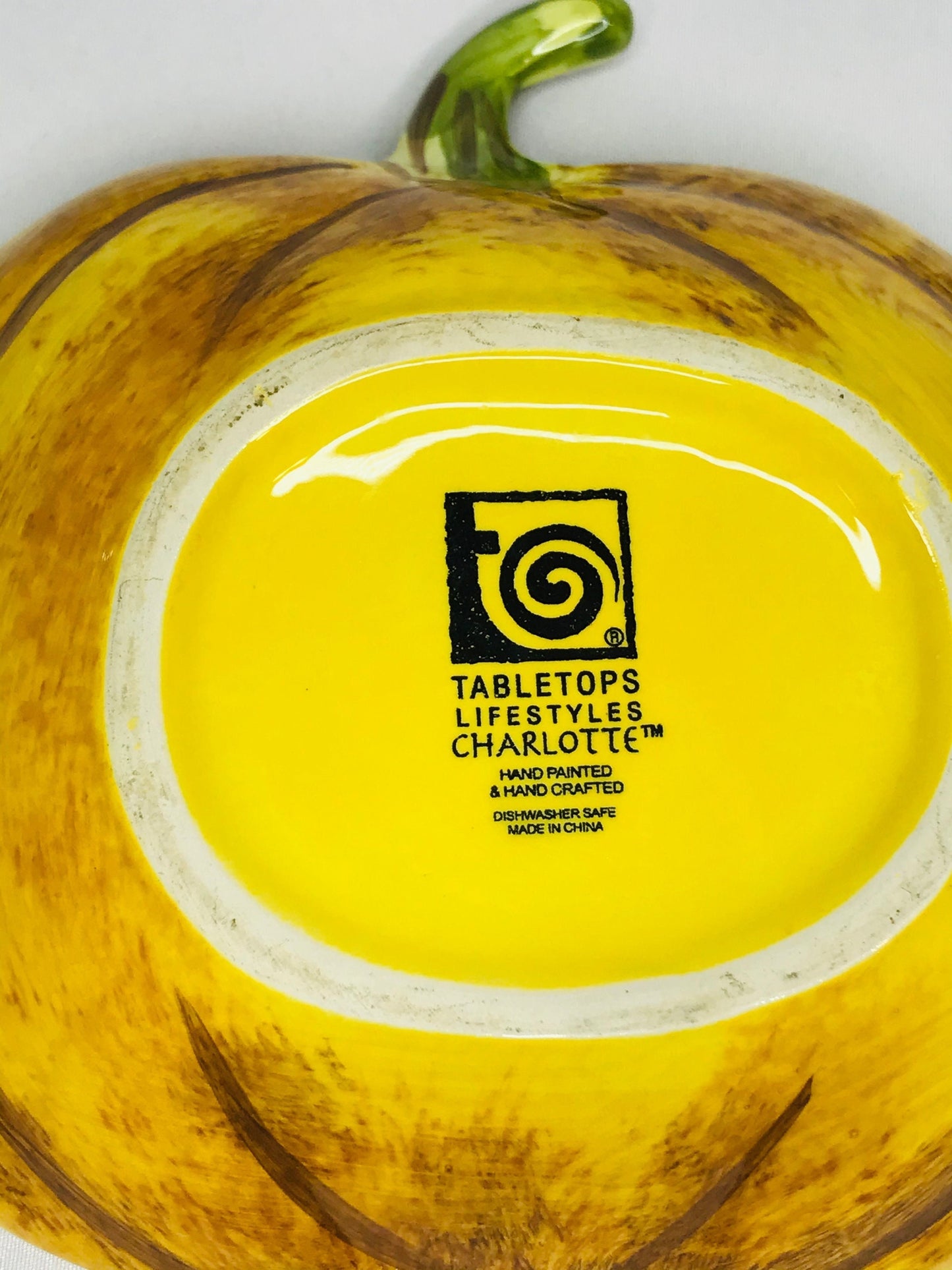 Tabletops lifetsyles charlotte hand painted pumpkin dish