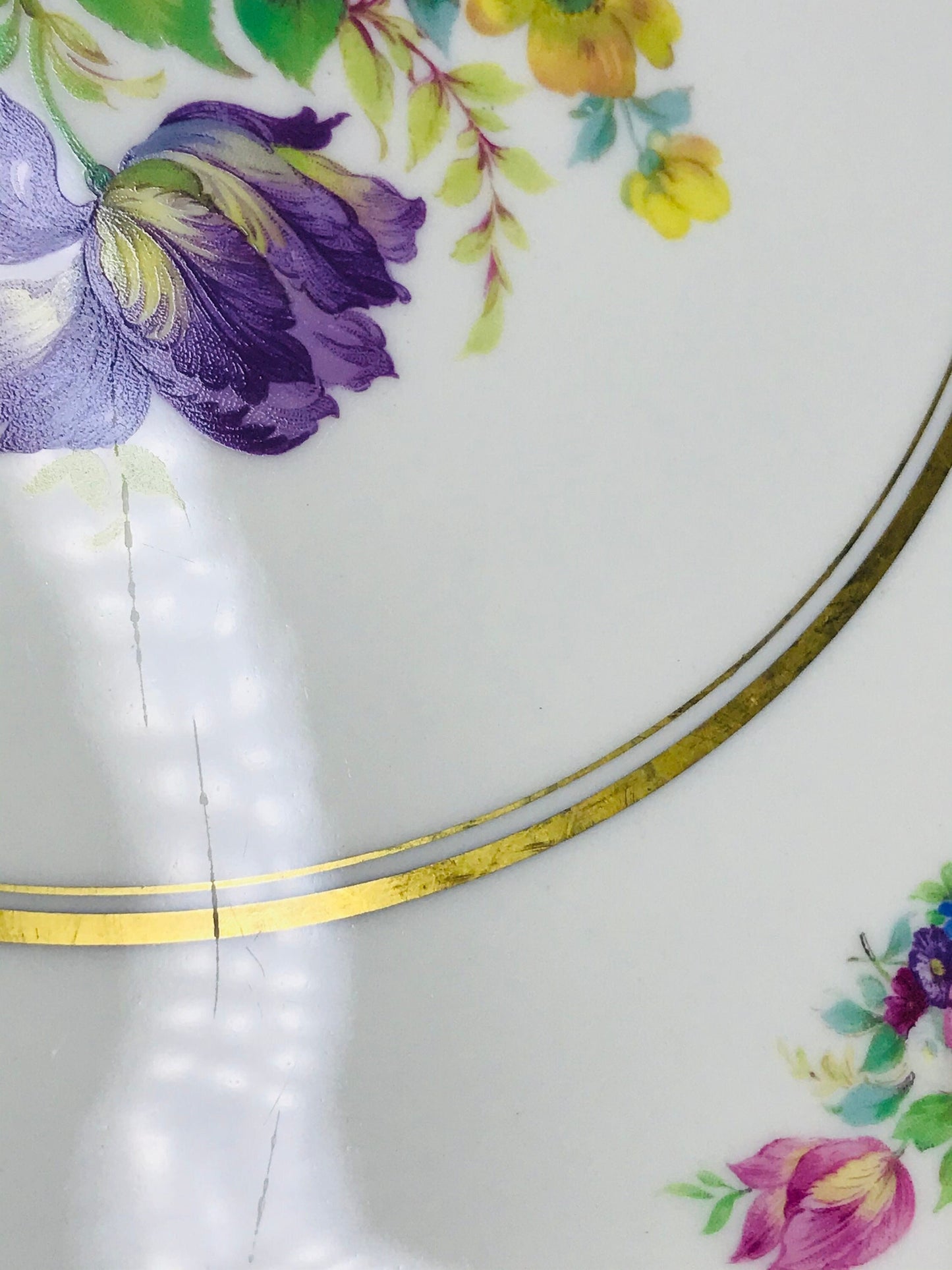 Castleton china castleton rose handled cake plate