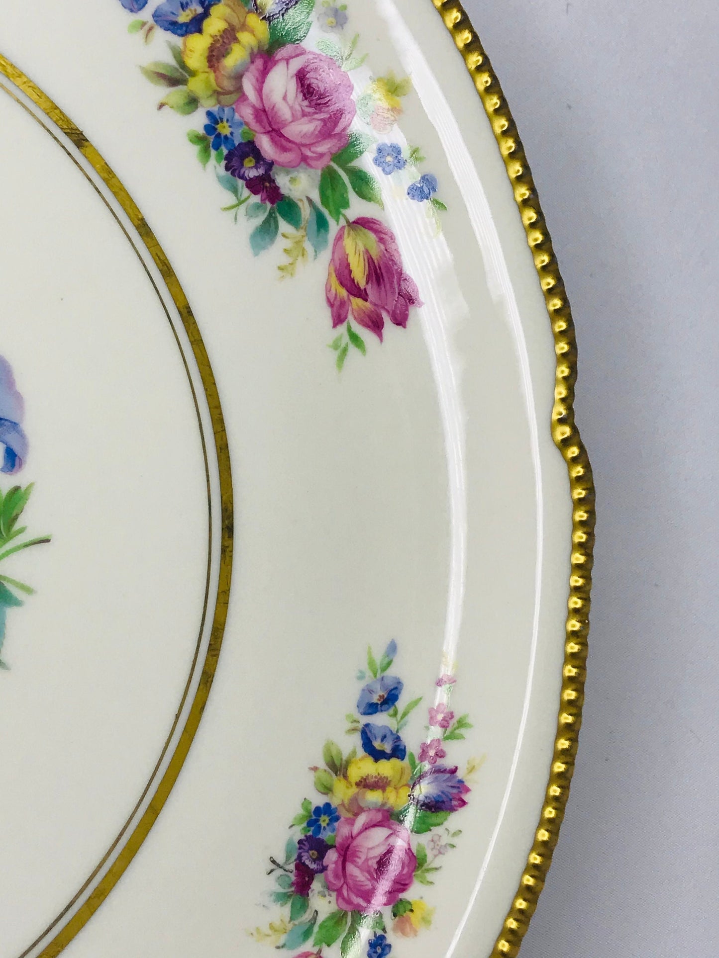 Castleton china castleton rose handled cake plate