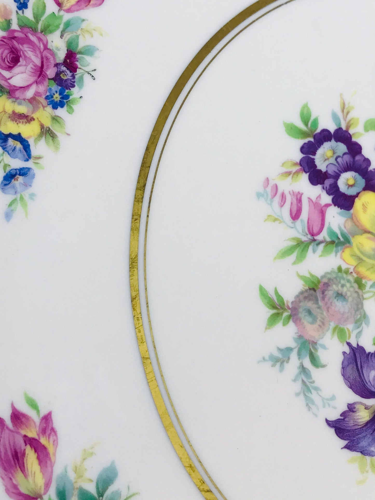 Castleton china castleton rose handled cake plate