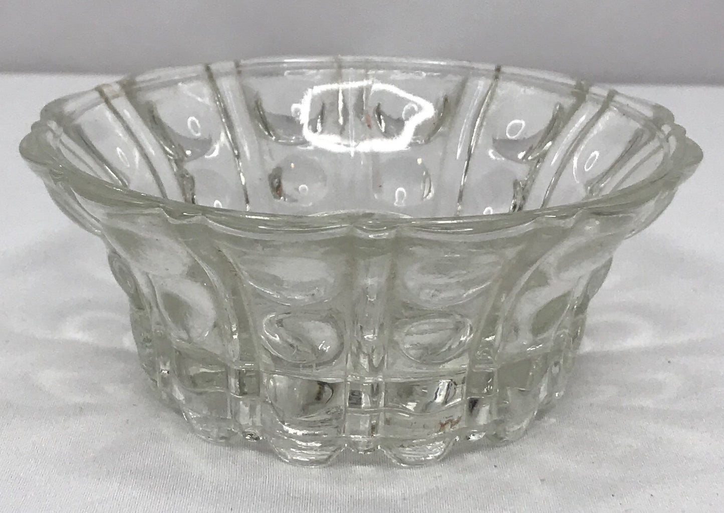 Vintage reversible glass taper candle/trinket holder