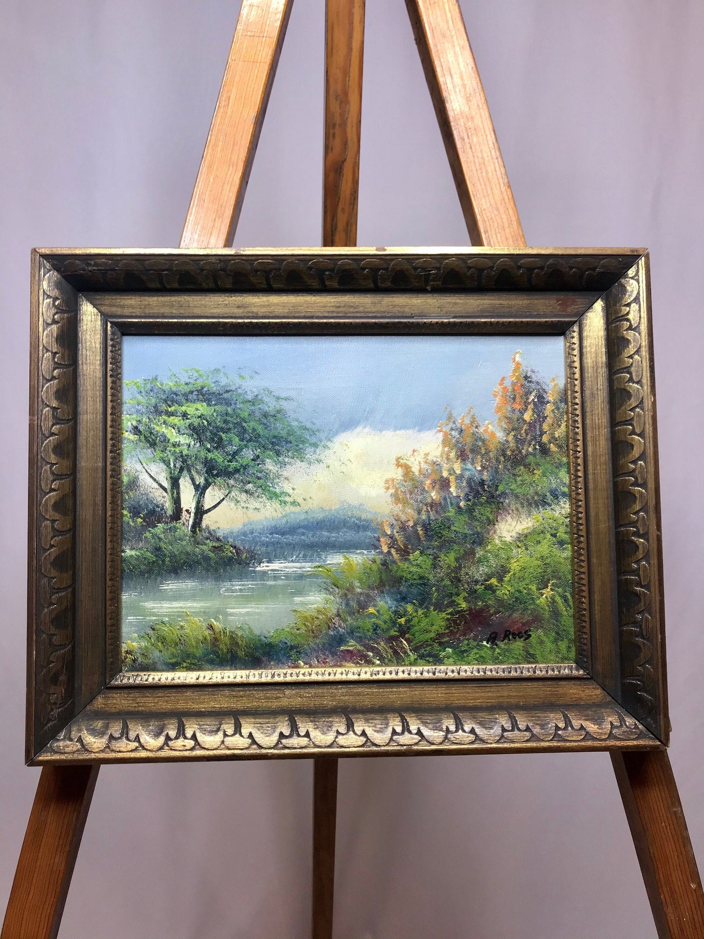 Canvas scenery painting by a roos framed picture/wall decor (t)