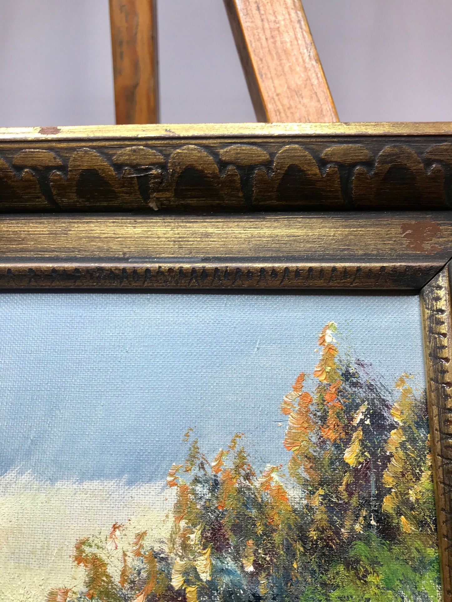Canvas scenery painting by a roos framed picture/wall decor (t)