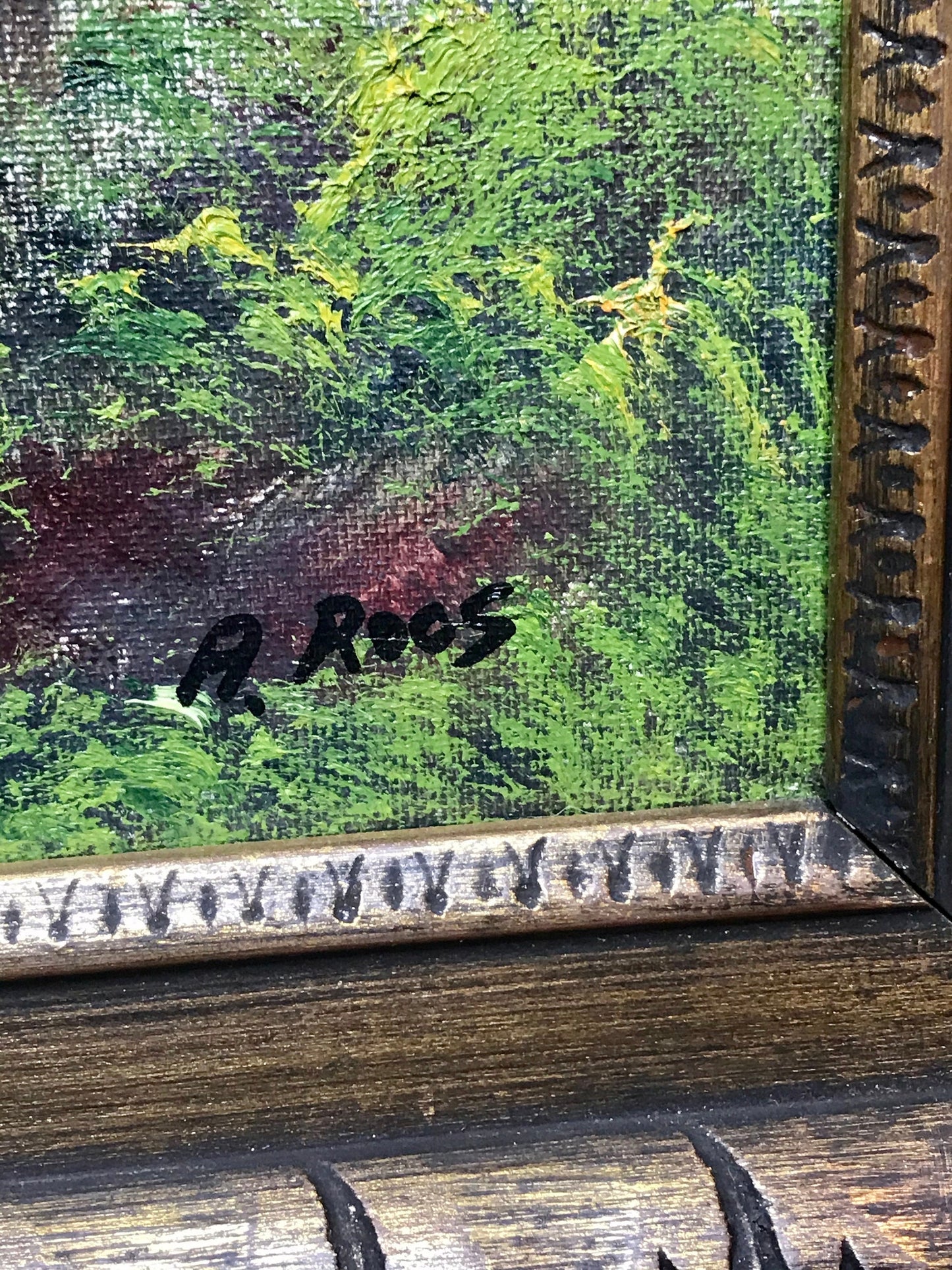 Canvas scenery painting by a roos framed picture/wall decor (t)