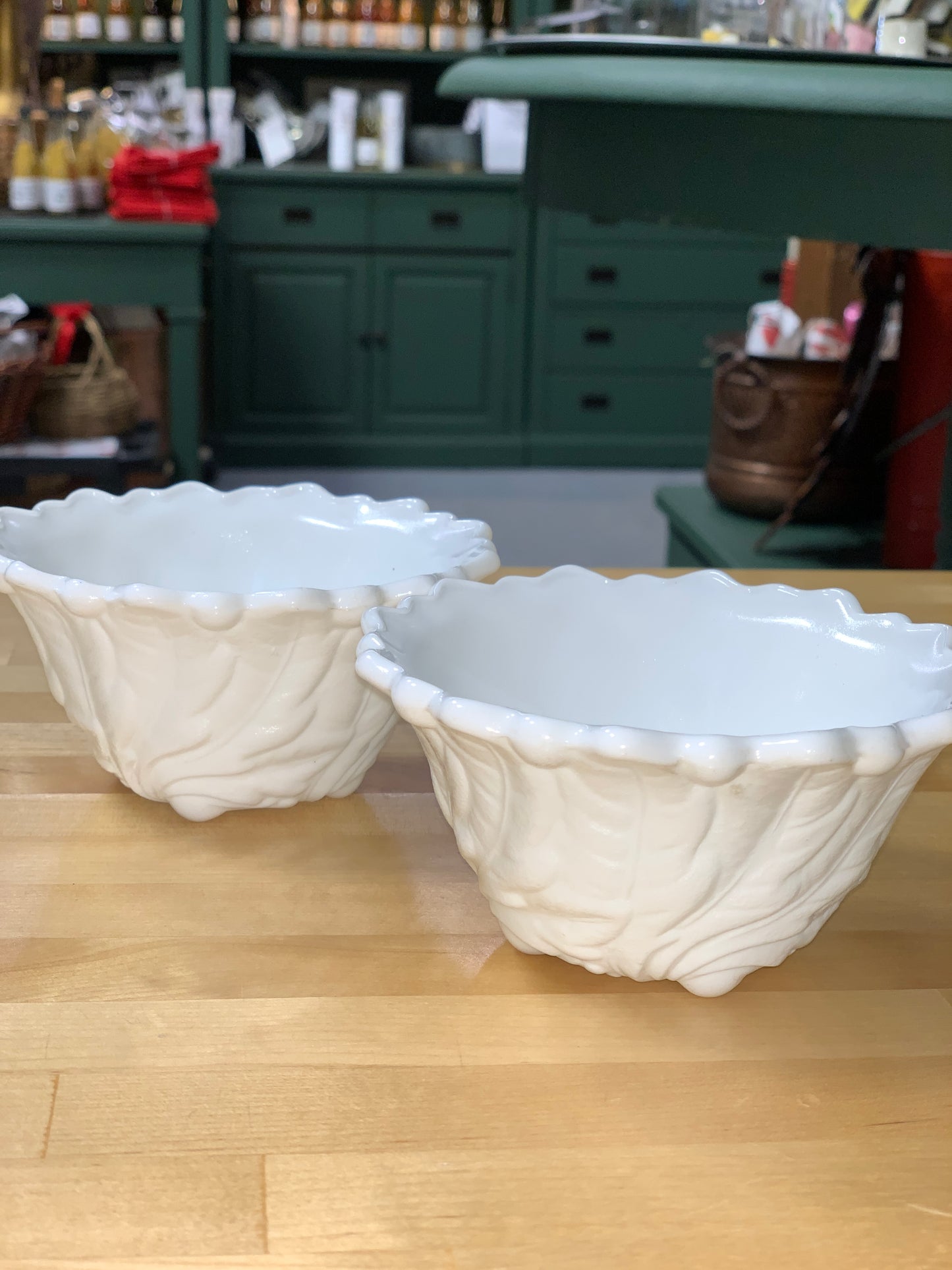 1960's Vintage Indiana Milk Glass Bowls