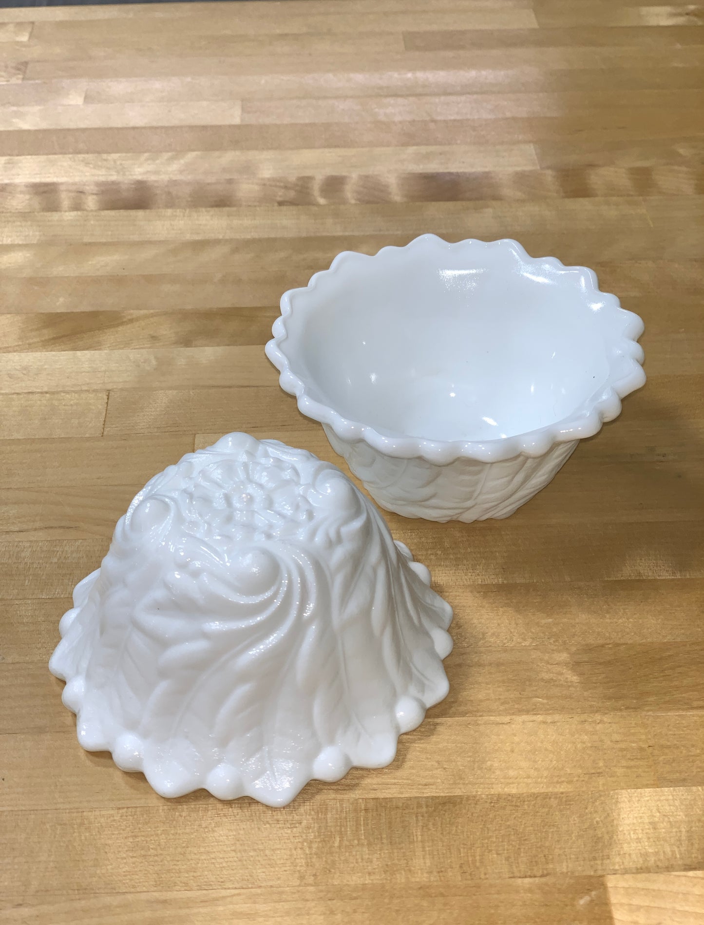 1960's Vintage Indiana Milk Glass Bowls