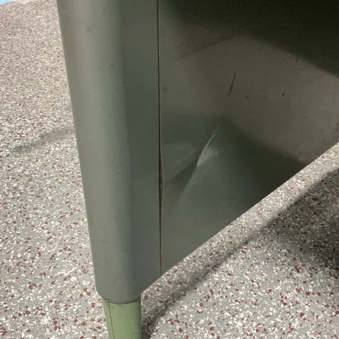 Industrial Steel-case Single Pedestal Metal Tanker Desk Collection