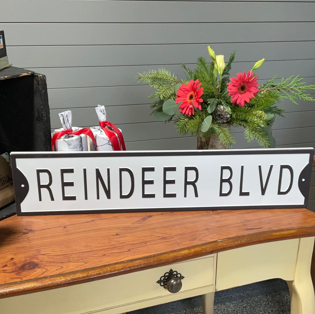 VINTAGE REINDEER BLVD. SIGN