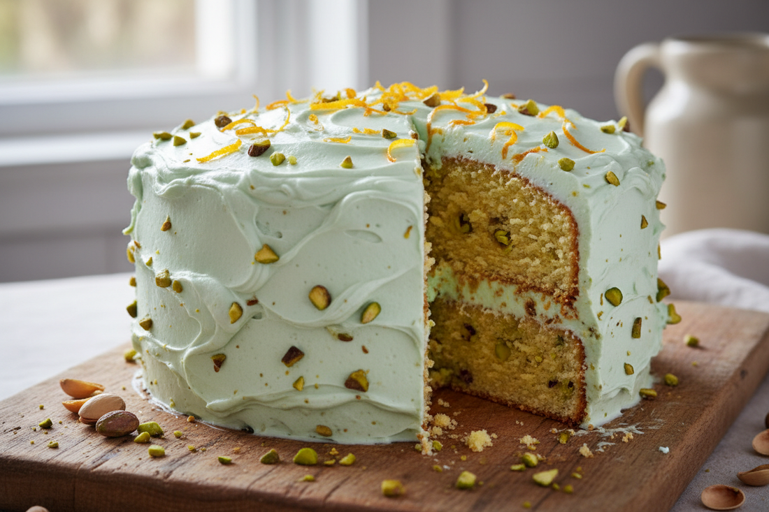 Pistachio Orange Layer Cake