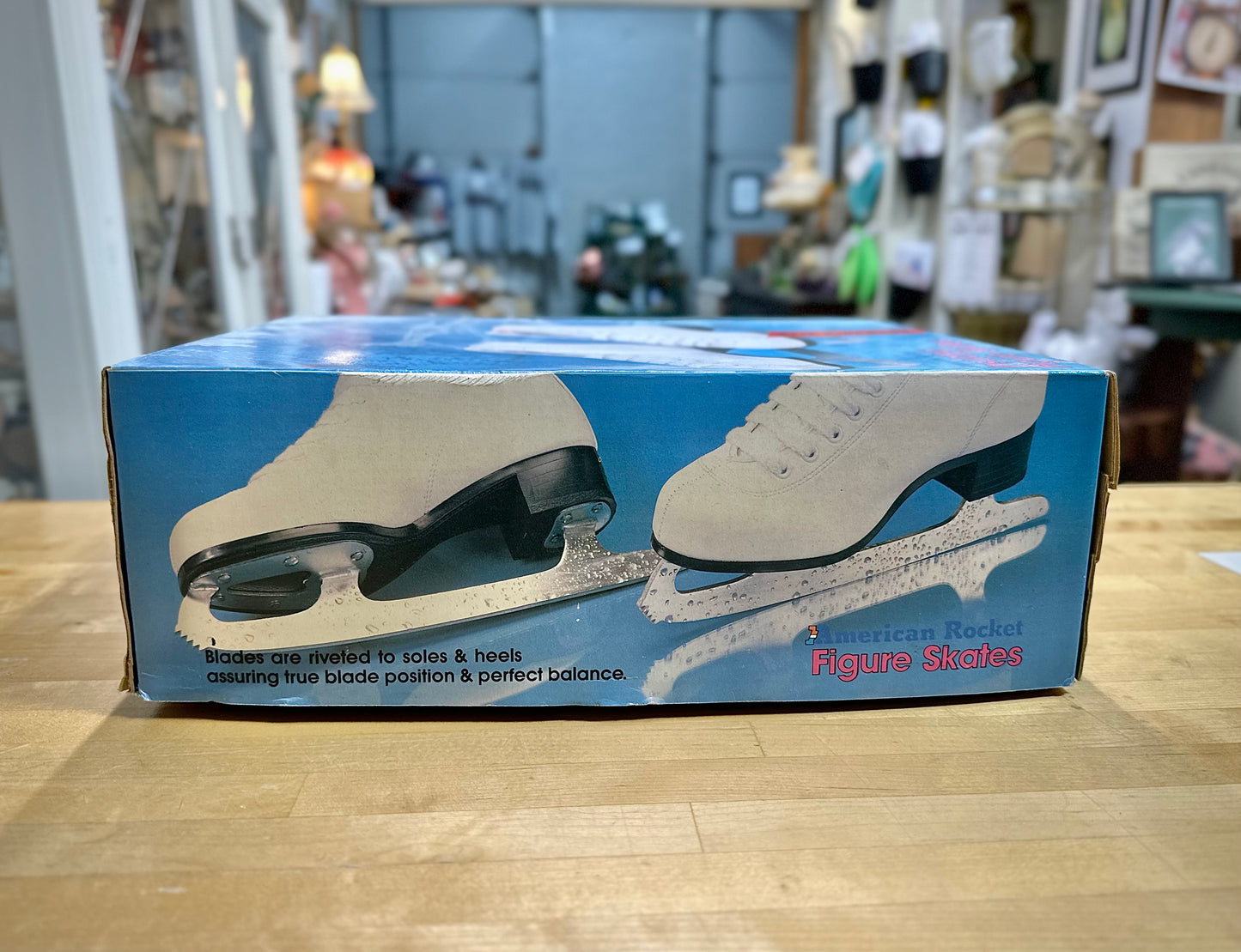 Classic white retro ice skating boots vintage