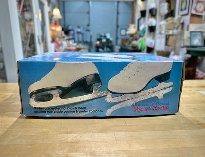 Classic white retro ice skating boots vintage