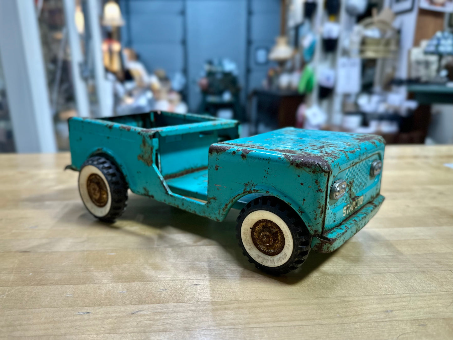 1960’s Structo Toy Camper Truck and Toy Jeep with Horse Trailer