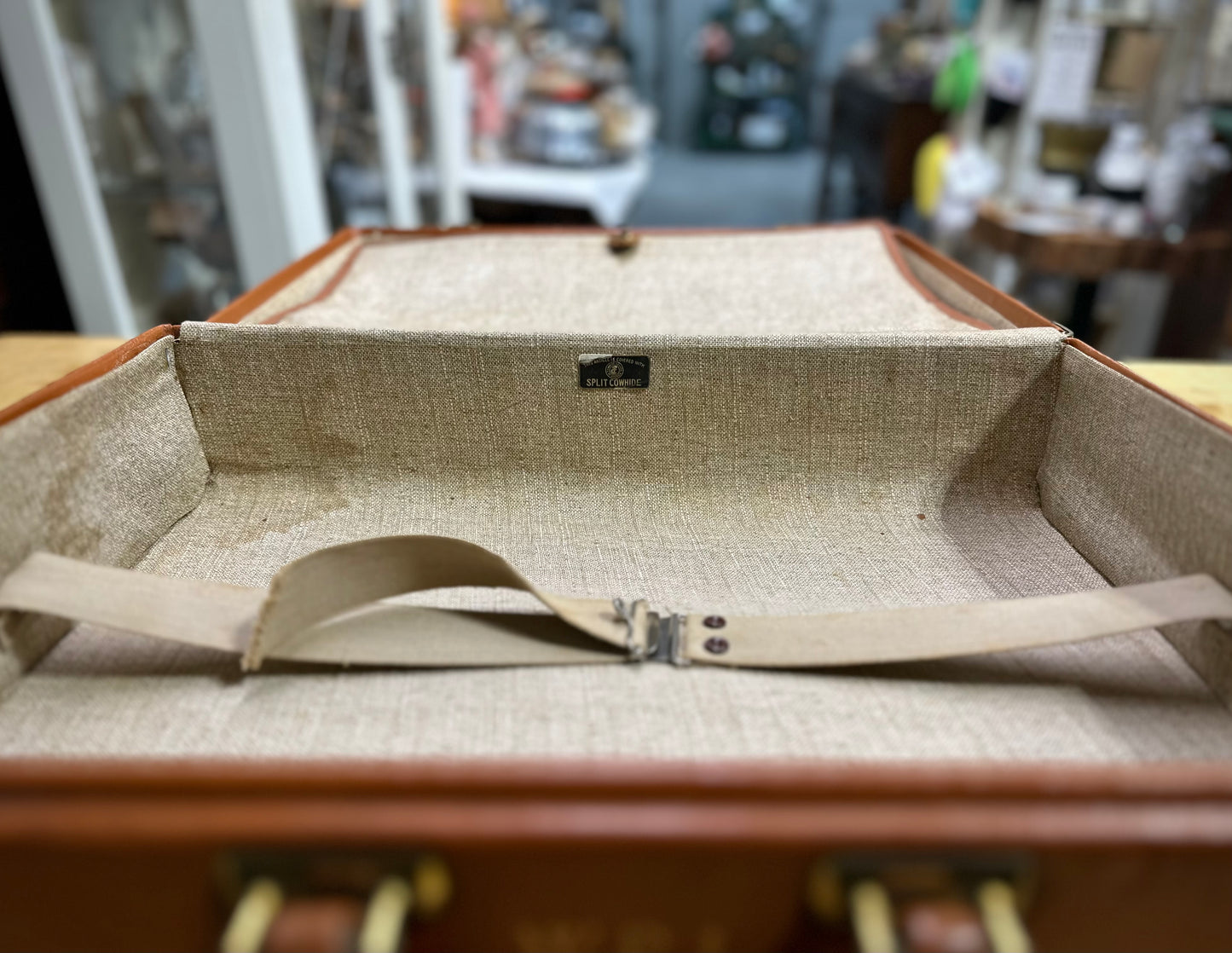 Open Vintage Samsonite luggage collectible