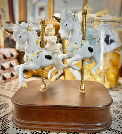 Vintage Carousel Unicorn Music Box collectible