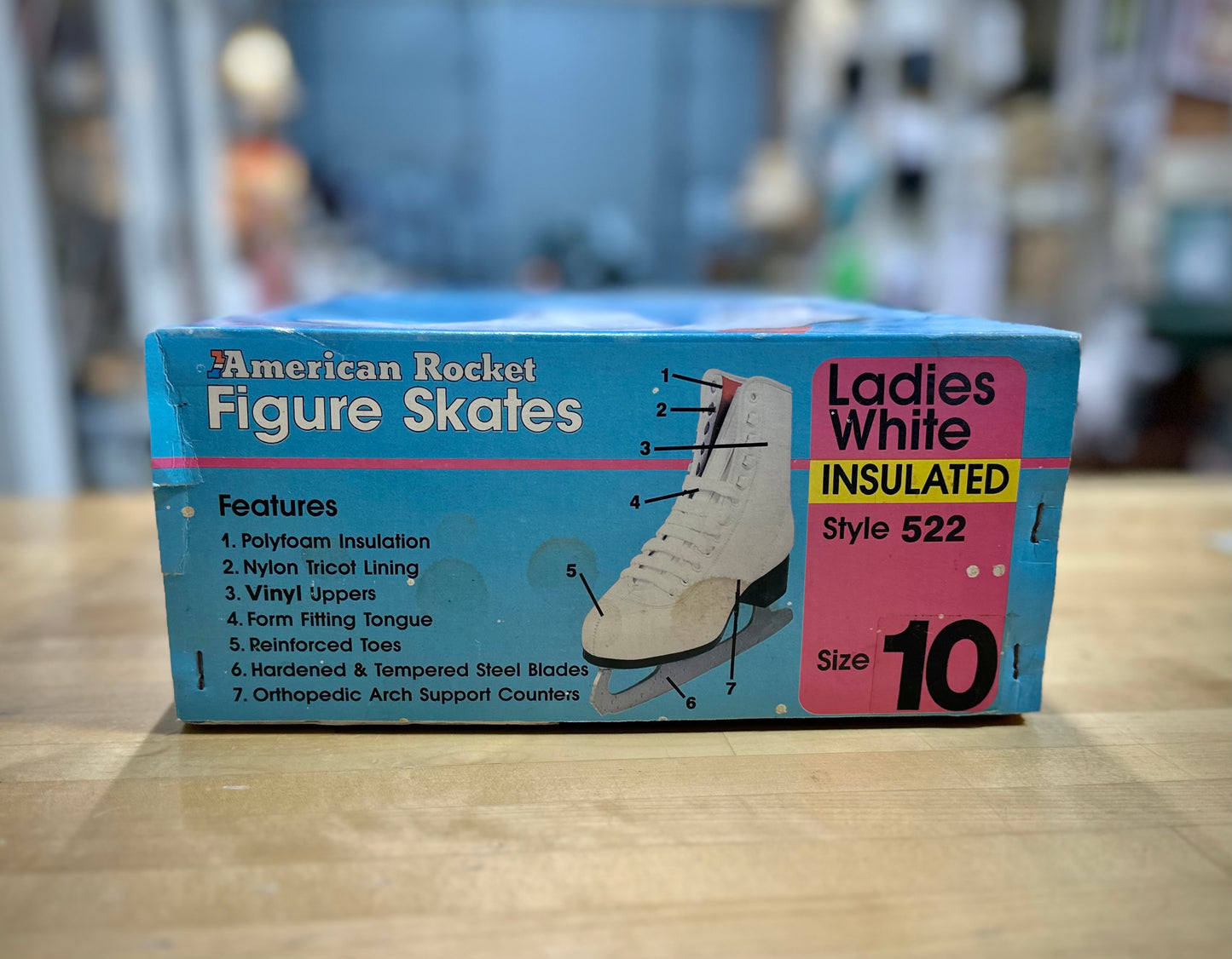 Classic white retro ice skating boots vintage