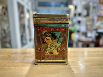 1960’s vintage Heinz Pearls tin with classic branding