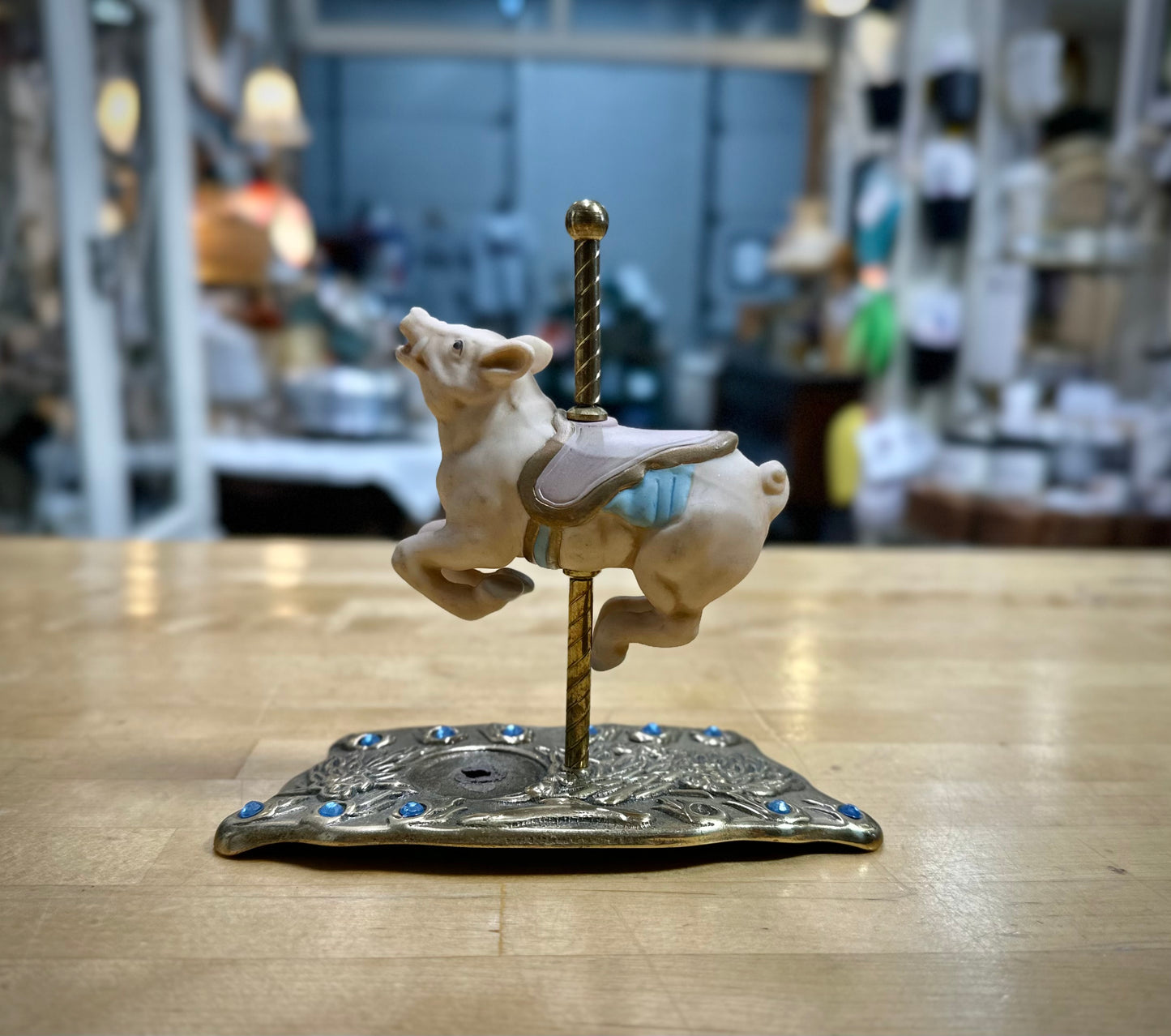 Vintage Carousel Pig Figurine antique style