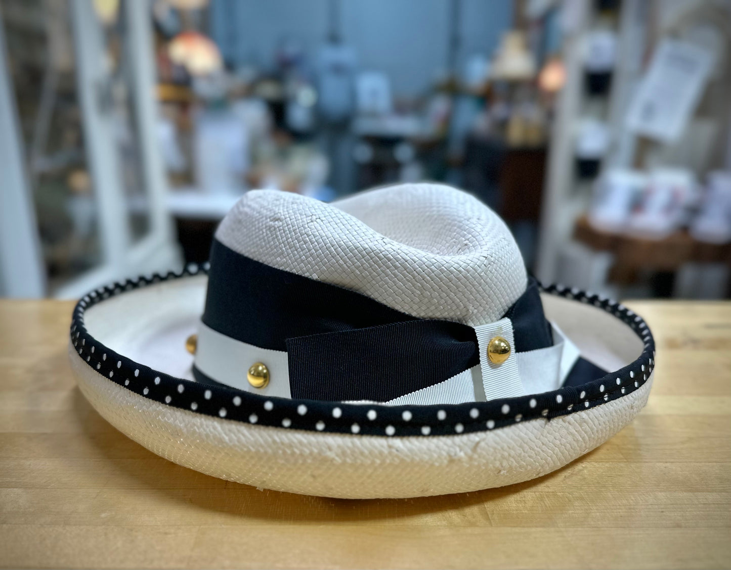 Two Toned Polka Dot Dick Tracy Hat