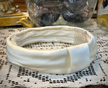 Vintage Satin Pillbox Headband inspired by 1950s pillbox headband