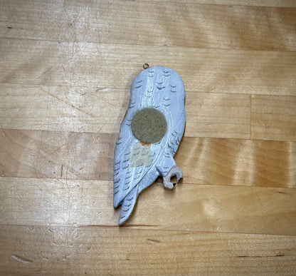 Wooden Snow Owl charm"