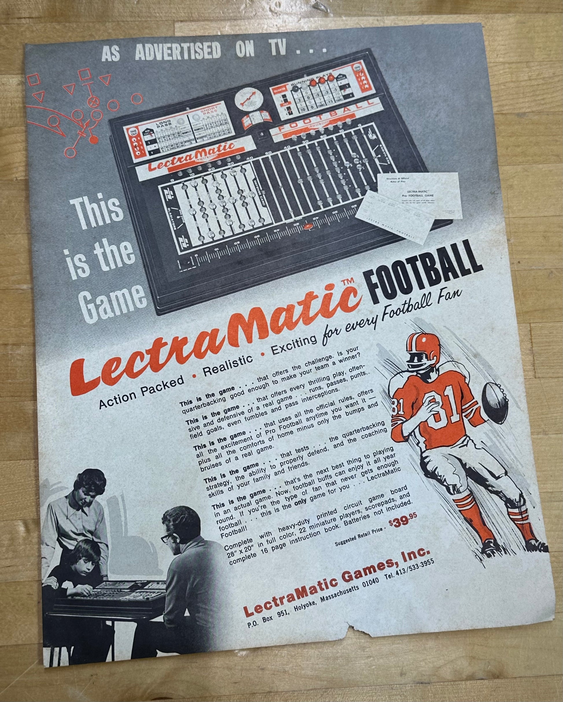 Classic Jim's LectraMatic football game components