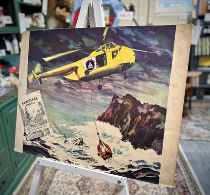 Vintage CAP helicopter and survival guide artwork