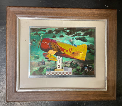 Gee Bee Racer classic racing airplane foil art framed