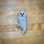 Wooden Snow Owl charm"