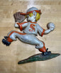 Sexton vintage 1970s cast metal baseball pitcher wall plaque
