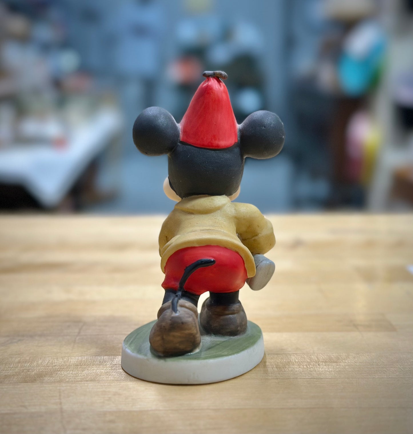 Back view ceramic Mickey Mouse figurine 