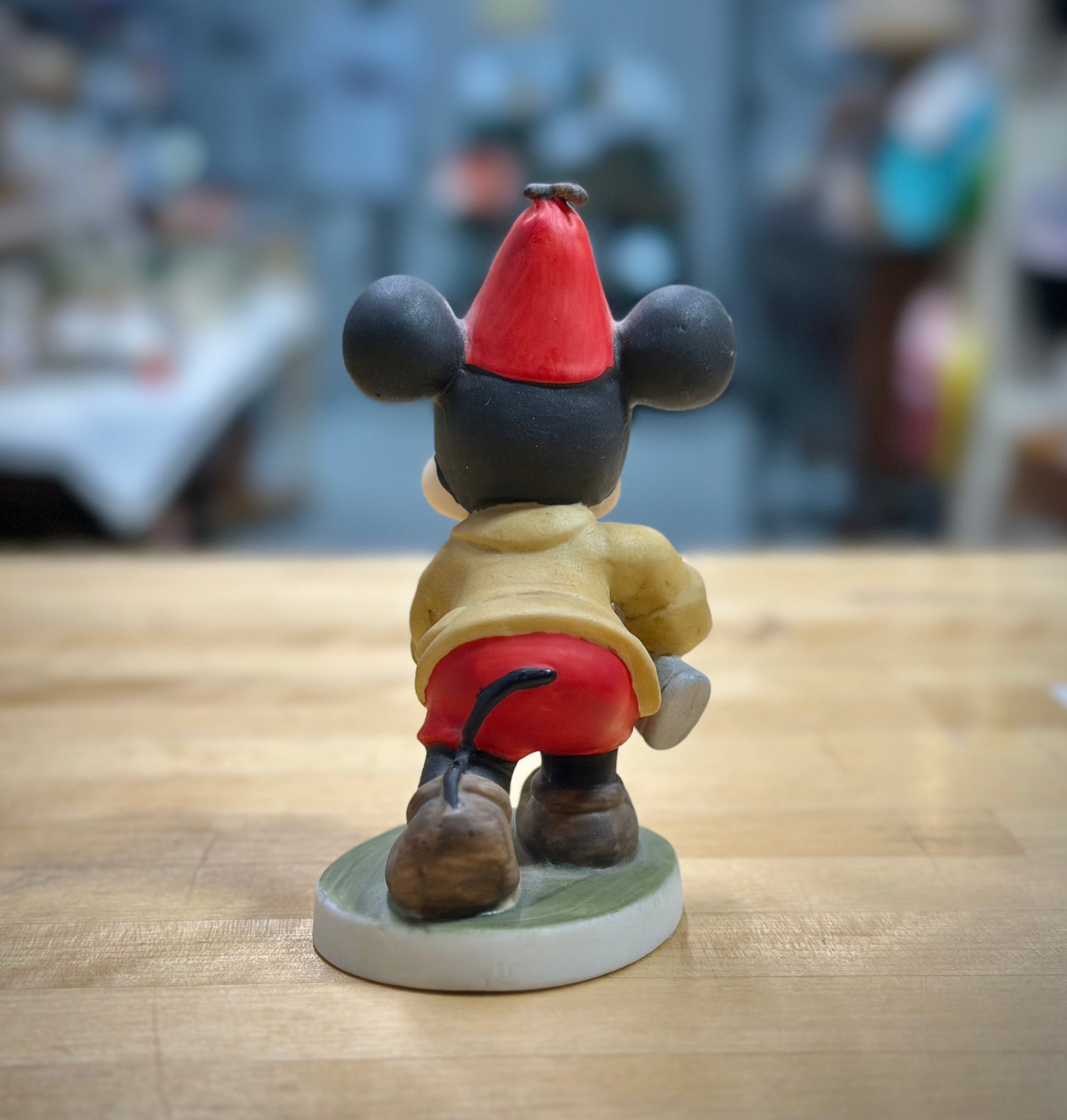 Back view ceramic Mickey Mouse figurine 