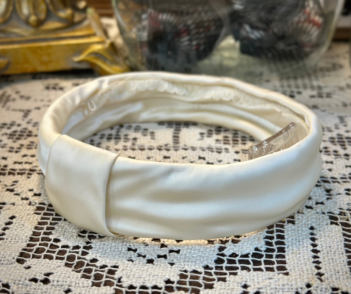 Vintage Satin Pillbox Headband inspired by 1950s pillbox headband