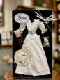 Gene doll white ruffled dress with accessories
