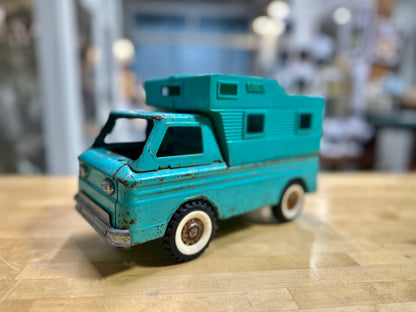 1960’s Structo Toy Camper Truck and Toy Jeep with Horse Trailer