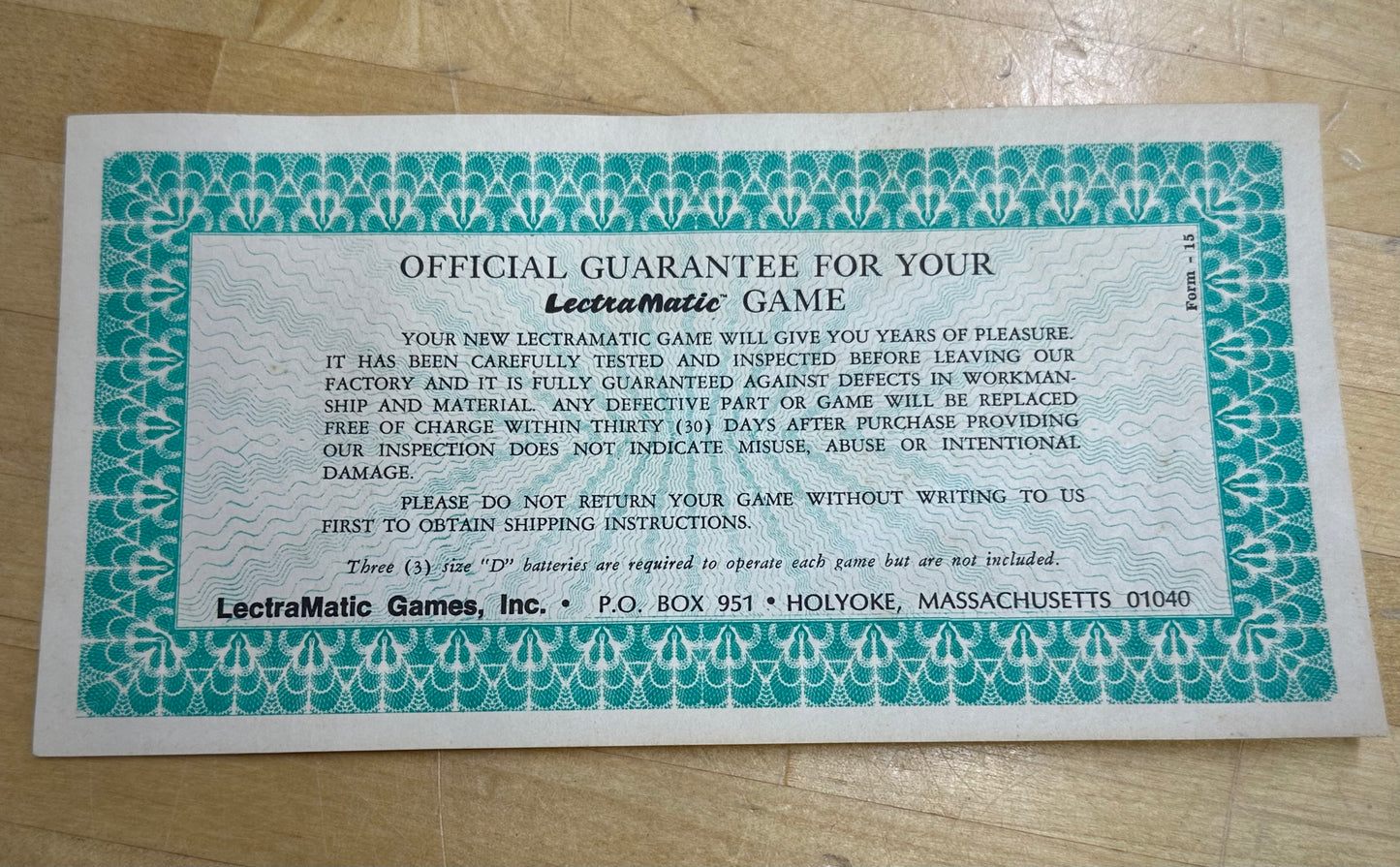 Classic Jim's LectraMatic football game components